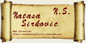 Nataša Sirković vizit kartica